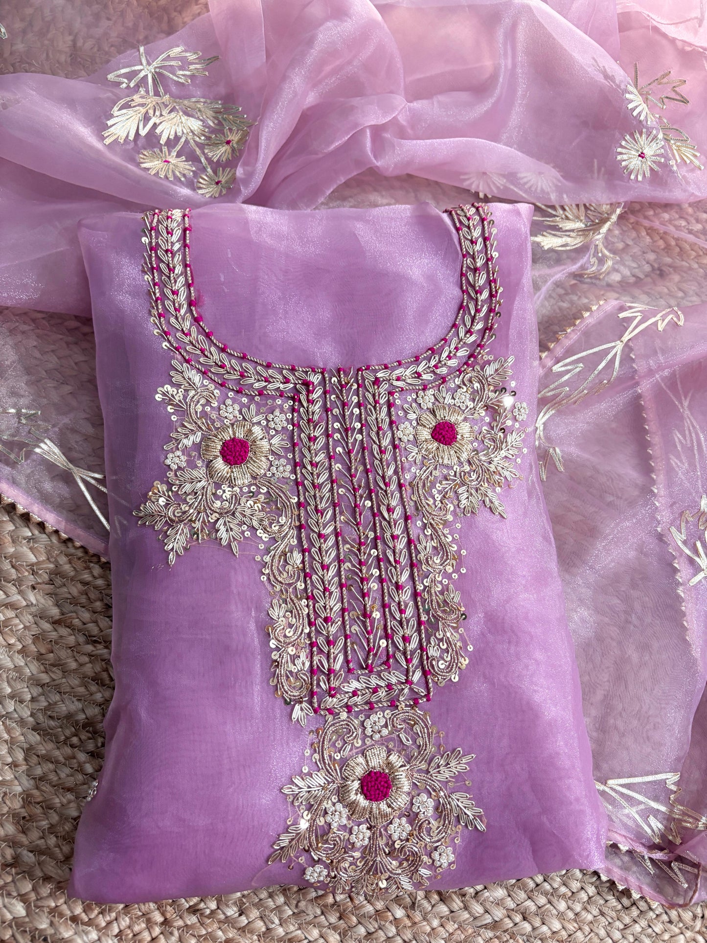 3 Piece Execusite Organza Suit in five vibrant colors