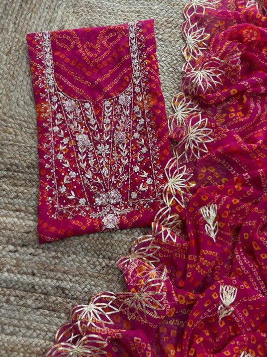 Zardosi Work 60 Gram Georgette Suit in two shades