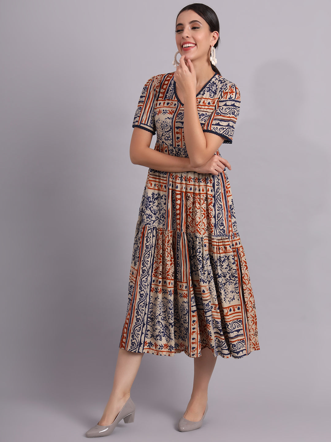 Printed stylish Tiered Dress