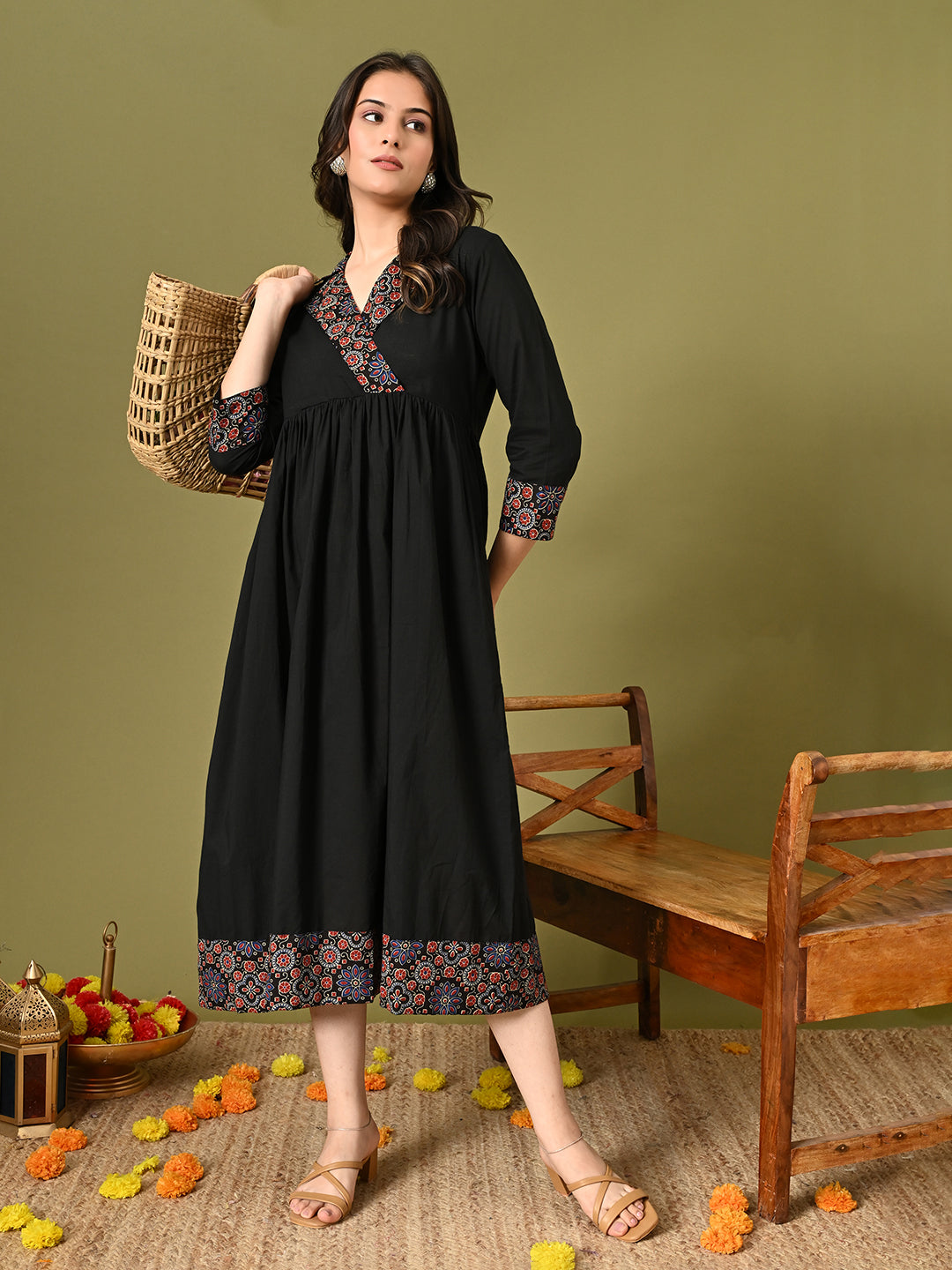 Black Ajrakh Dress