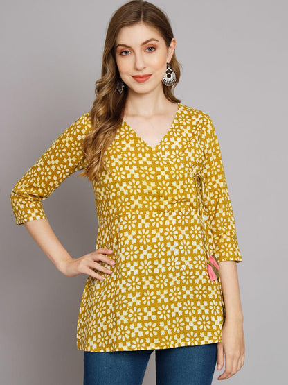 Jaipur Batik Green Angrakha Top - JAIPURHUTZ