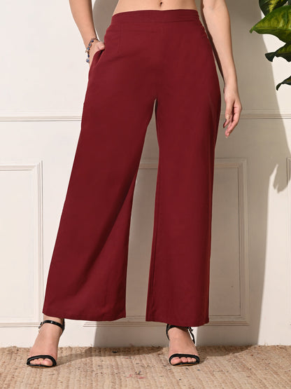 Cotton Maroon Palazzo