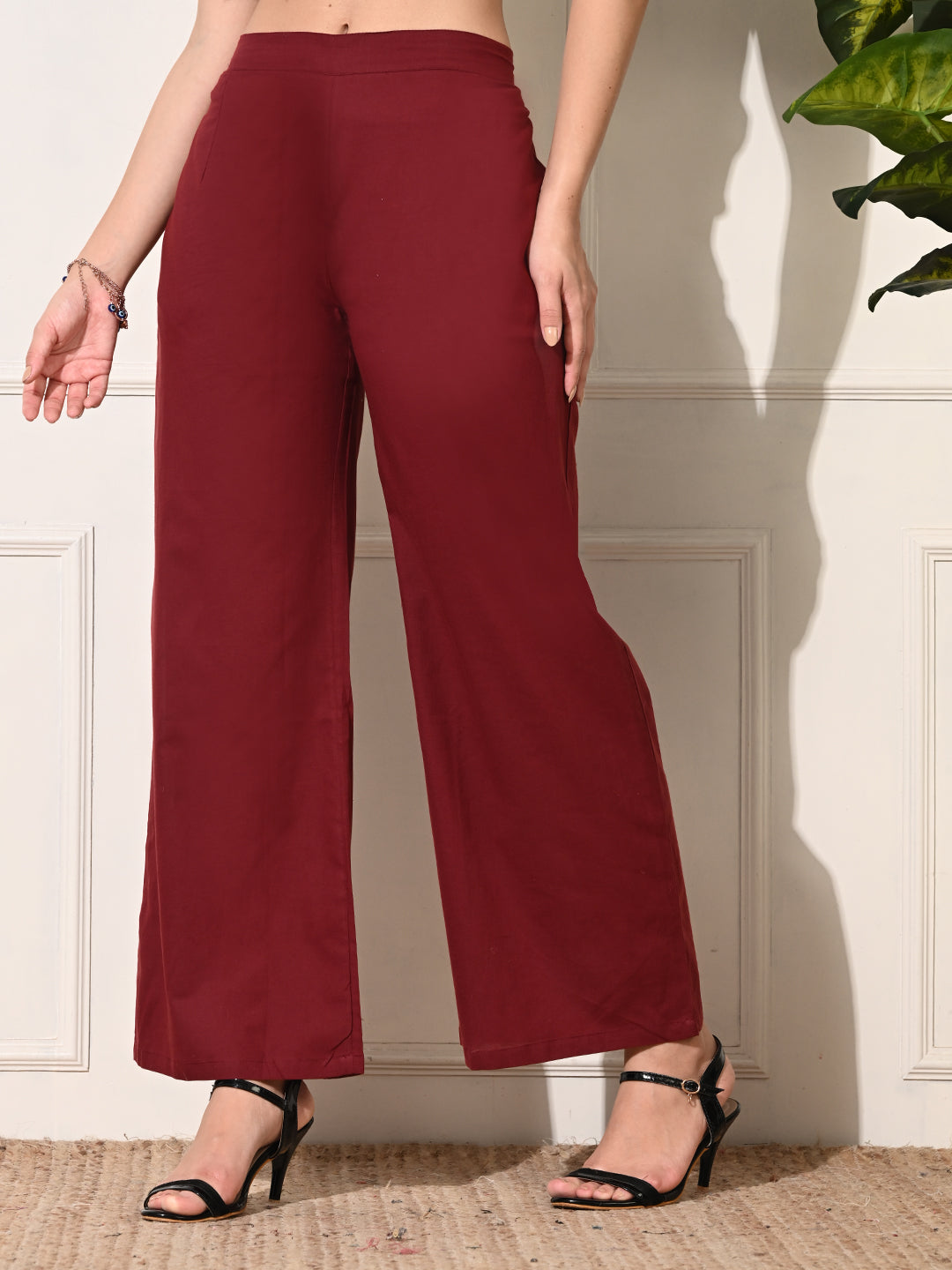 Cotton Maroon Palazzo
