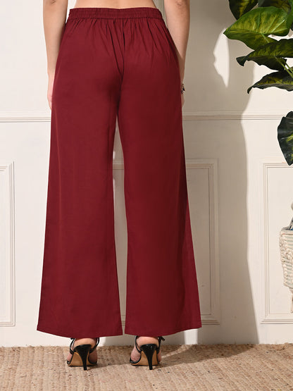 Cotton Maroon Palazzo