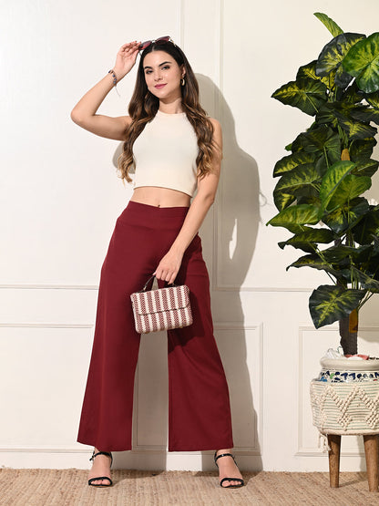 Cotton Maroon Palazzo