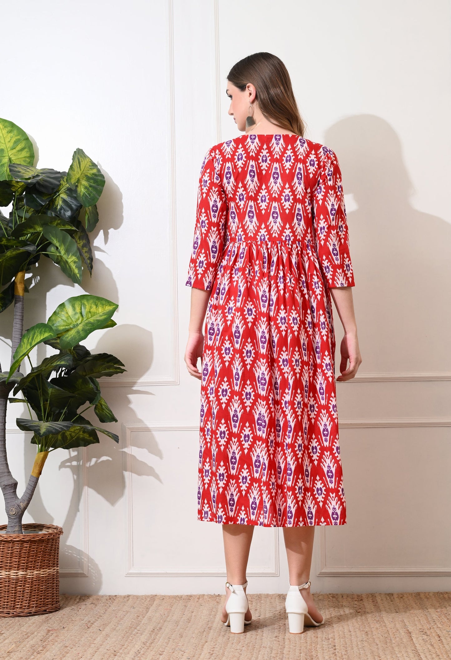 Red Wine Empire Dress