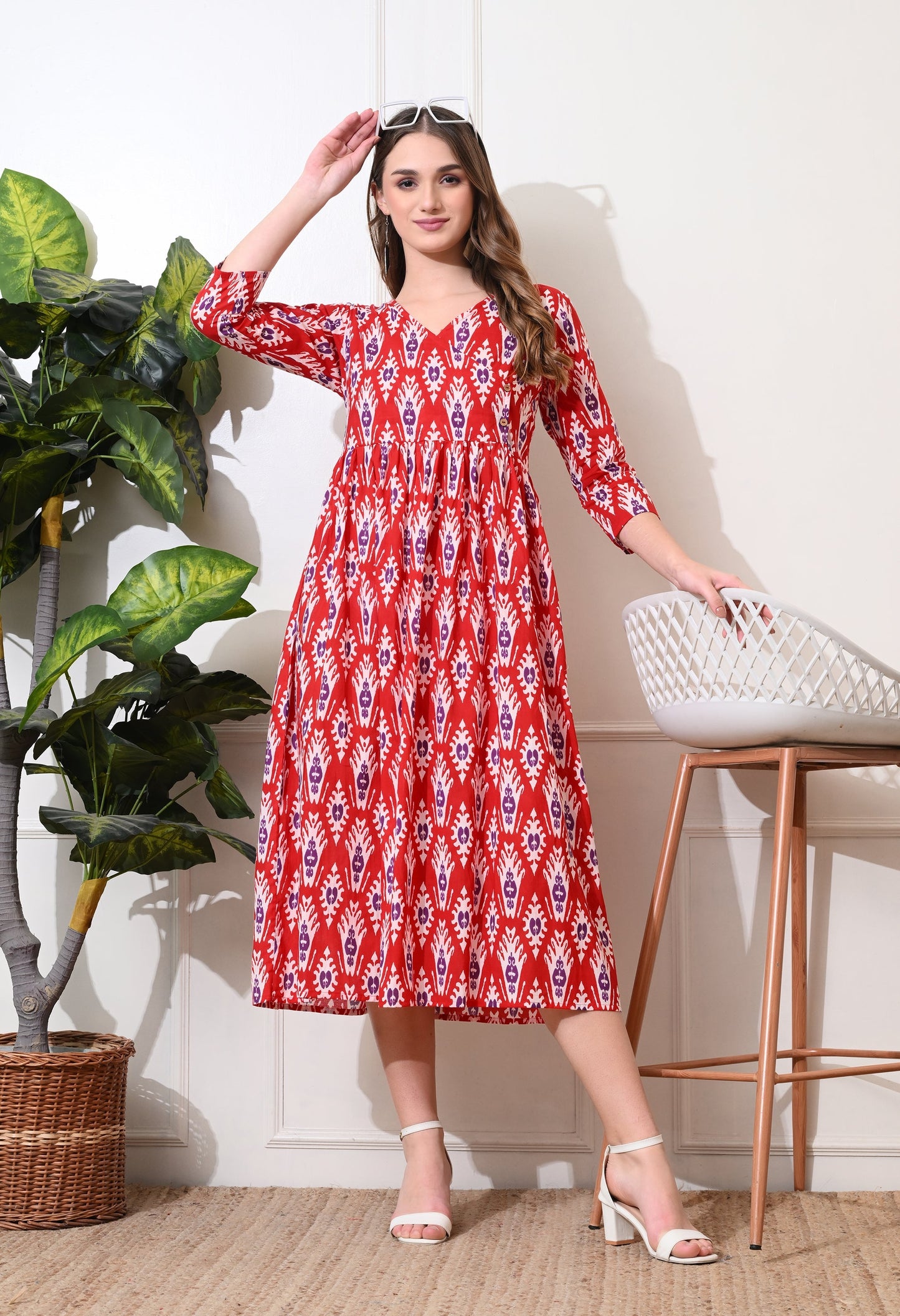 Red Wine Empire Dress