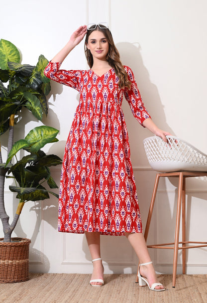 Red Wine Empire Dress