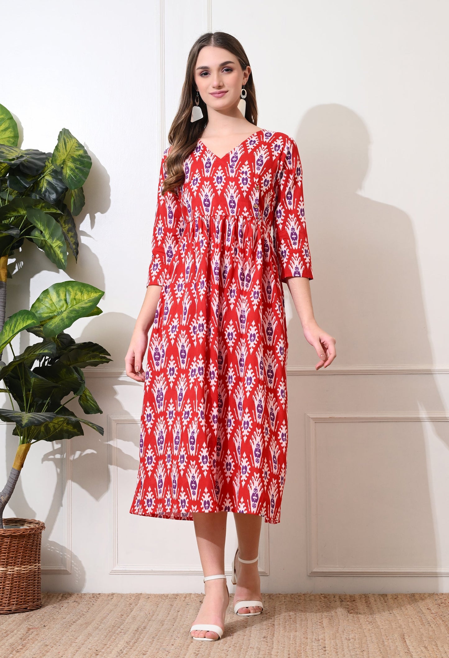 Red Wine Empire Dress