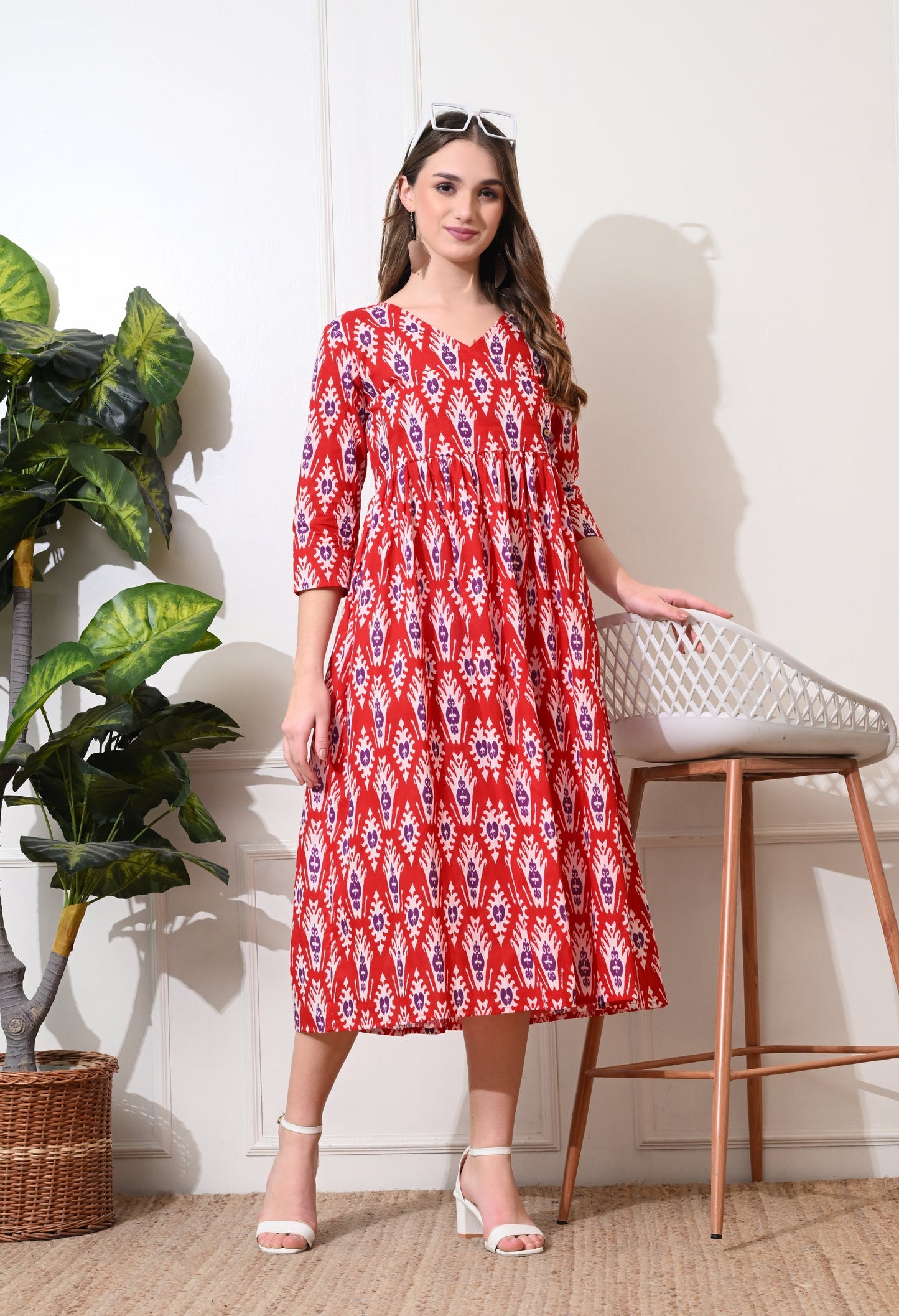 Red Wine Empire Dress