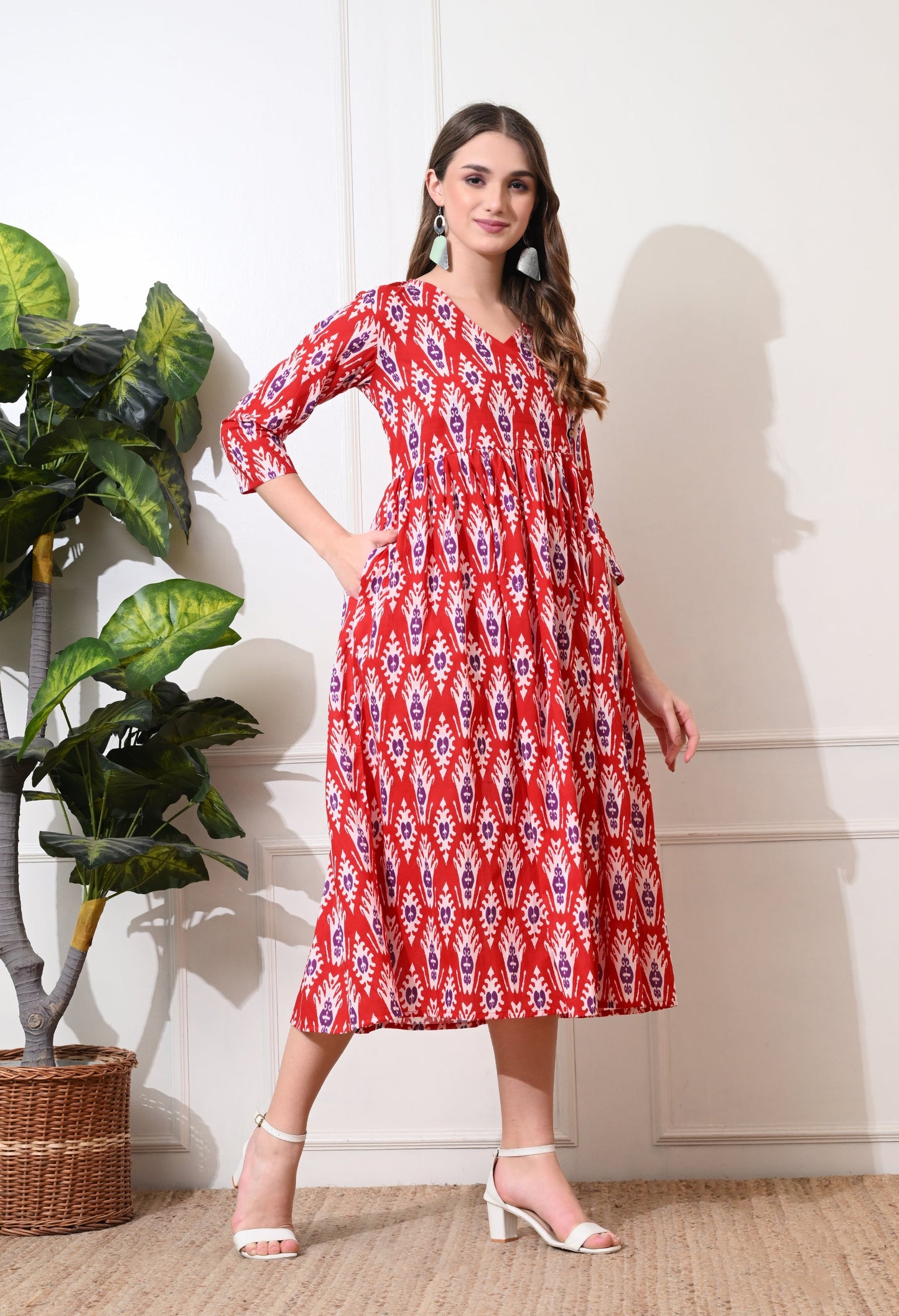 Red Wine Empire Dress