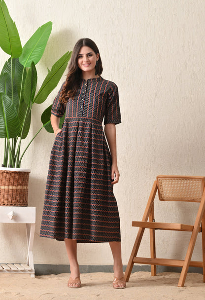 Ajrak Cheveron Dress