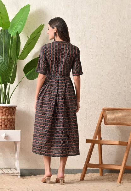 Ajrak Cheveron Dress