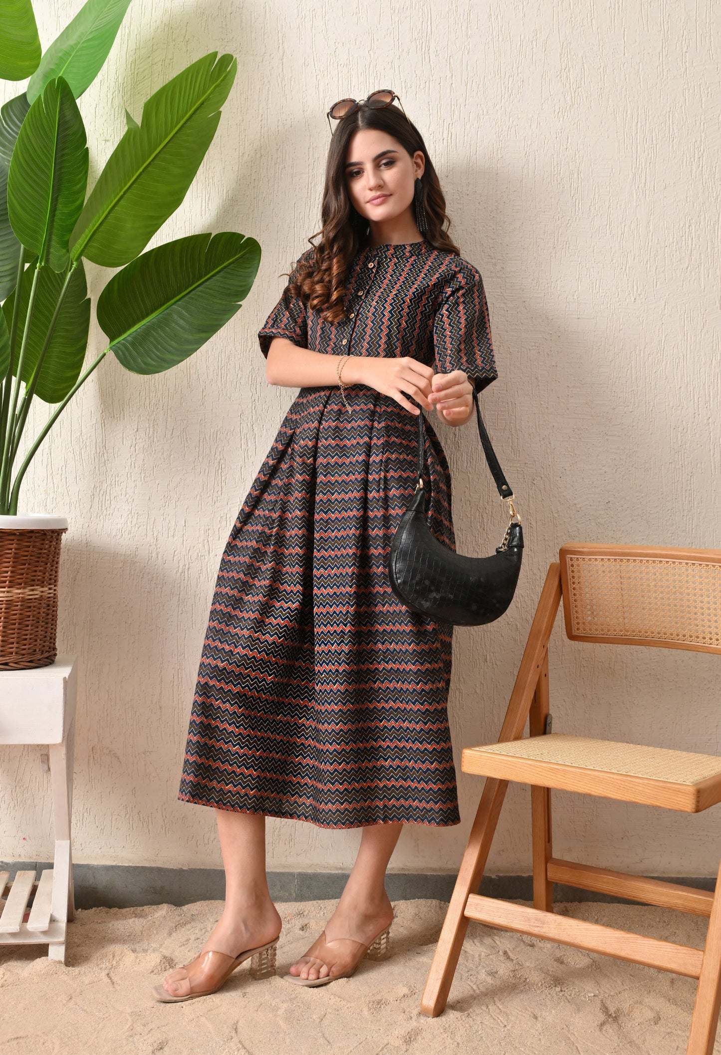 Ajrak Cheveron Dress