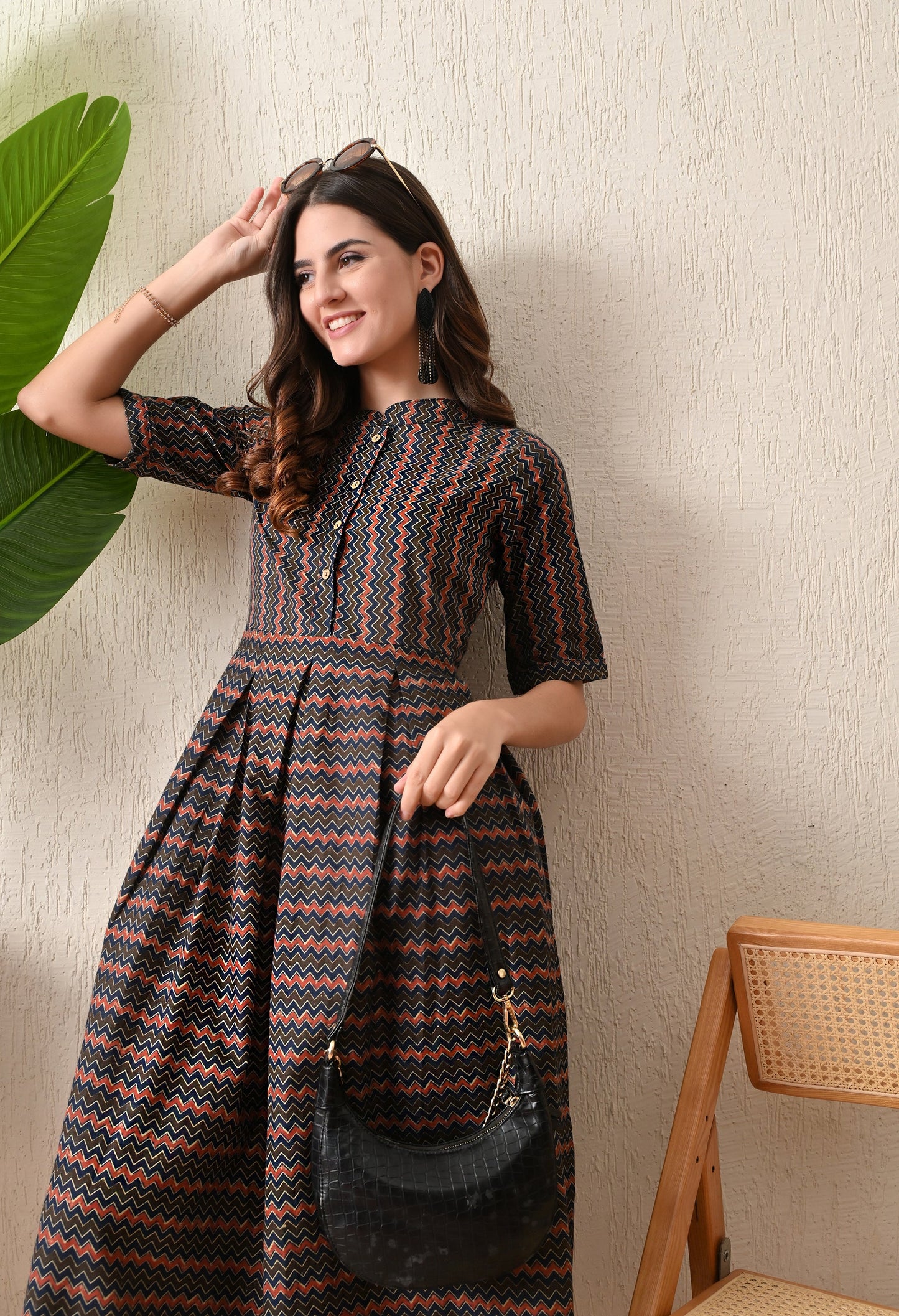 Ajrak Cheveron Dress