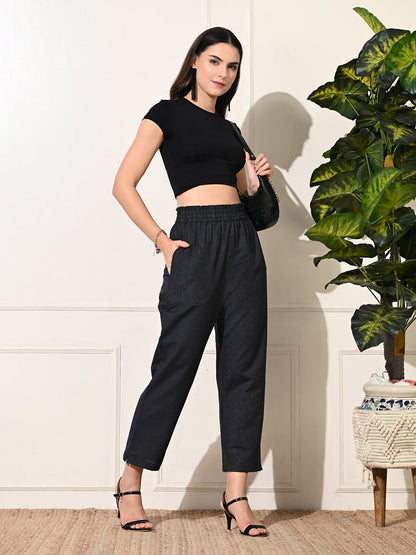 Black Stripe Straight Fit Trouser