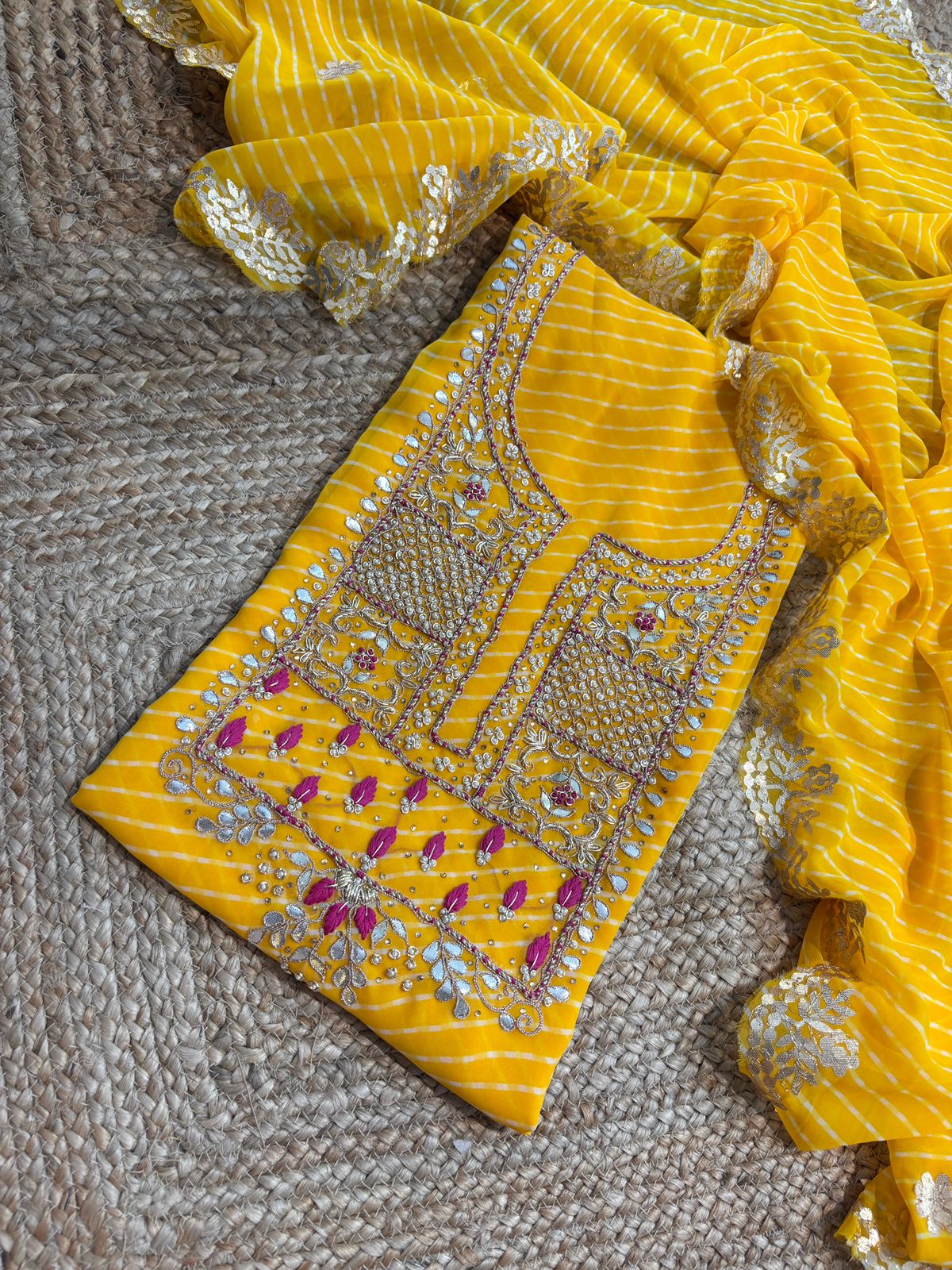 Rich Zardosi Work 60 Gram Georgette Suit in two colors