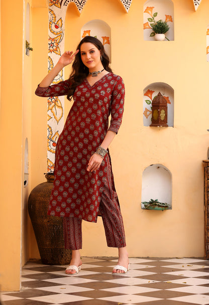 Bagru Block Kurta Pant Set