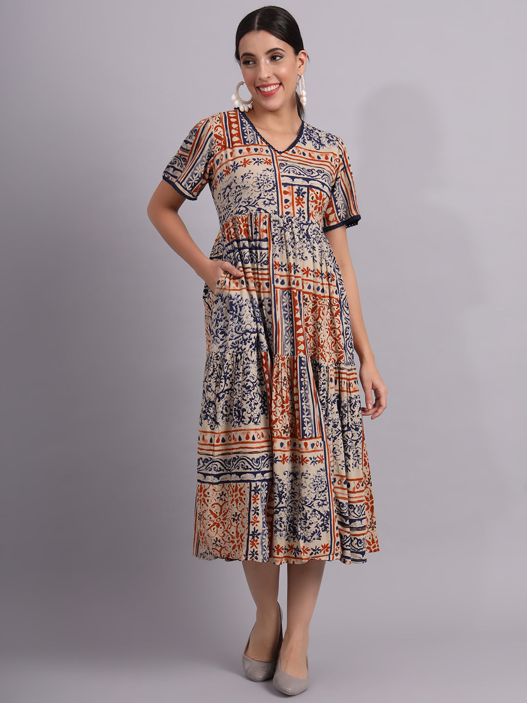 Printed stylish Tiered Dress