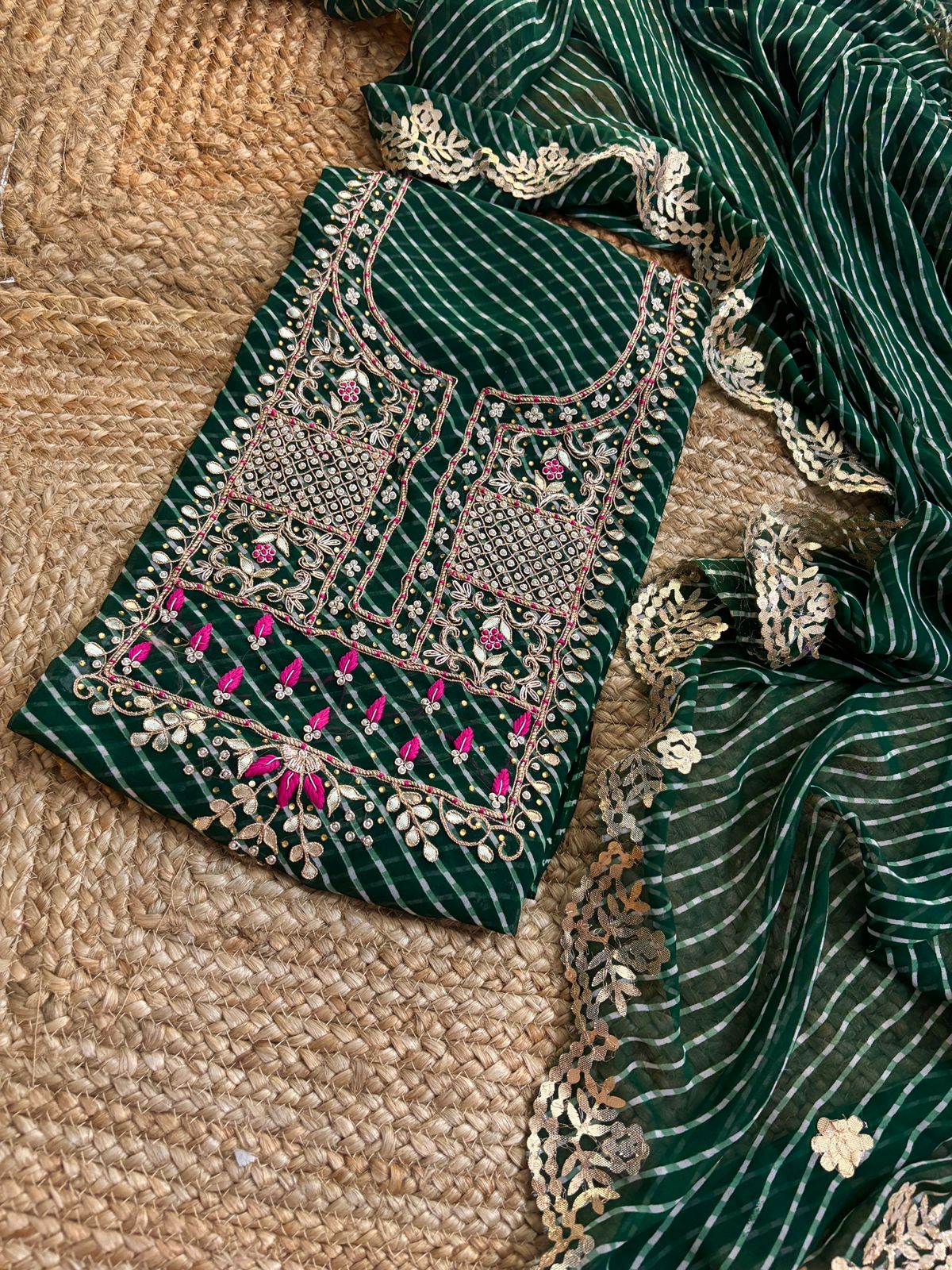 Rich Zardosi Work 60 Gram Georgette Suit in two colors