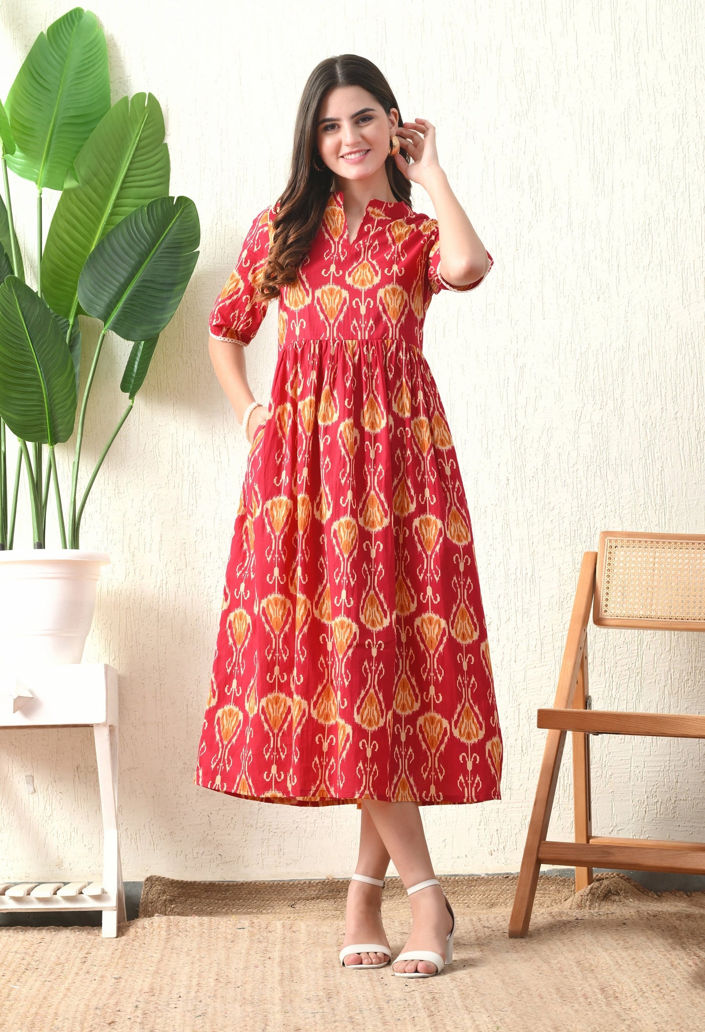 Red Ikat Dress