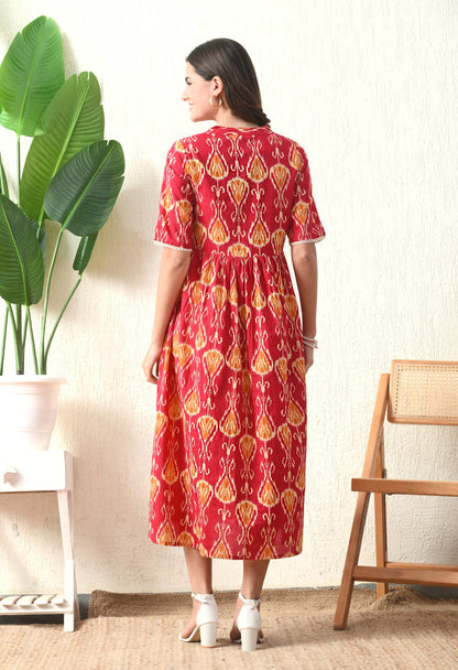 Red Ikat Dress