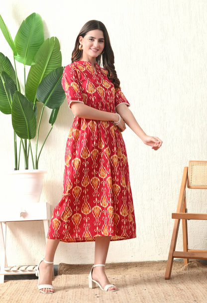 Red Ikat Dress