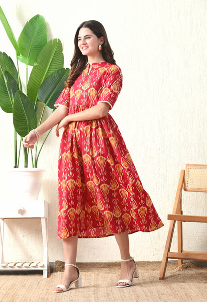 Red Ikat Dress