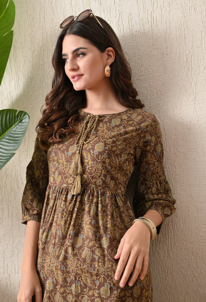 Ajrakh Tussel Dress