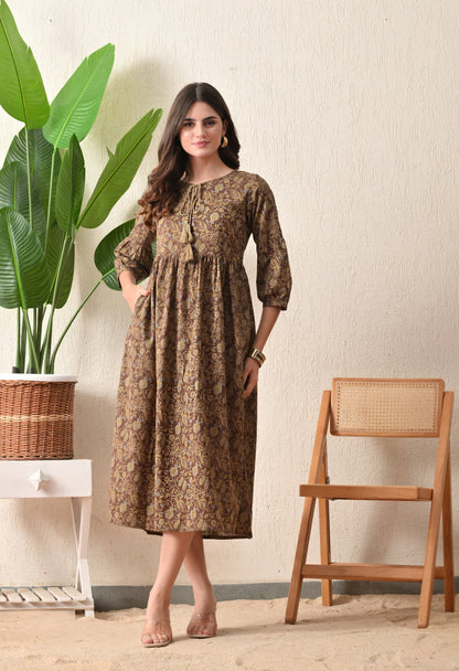 Ajrakh Tussel Dress