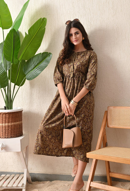 Ajrakh Tussel Dress