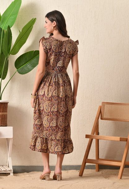 Brown Boho Dress