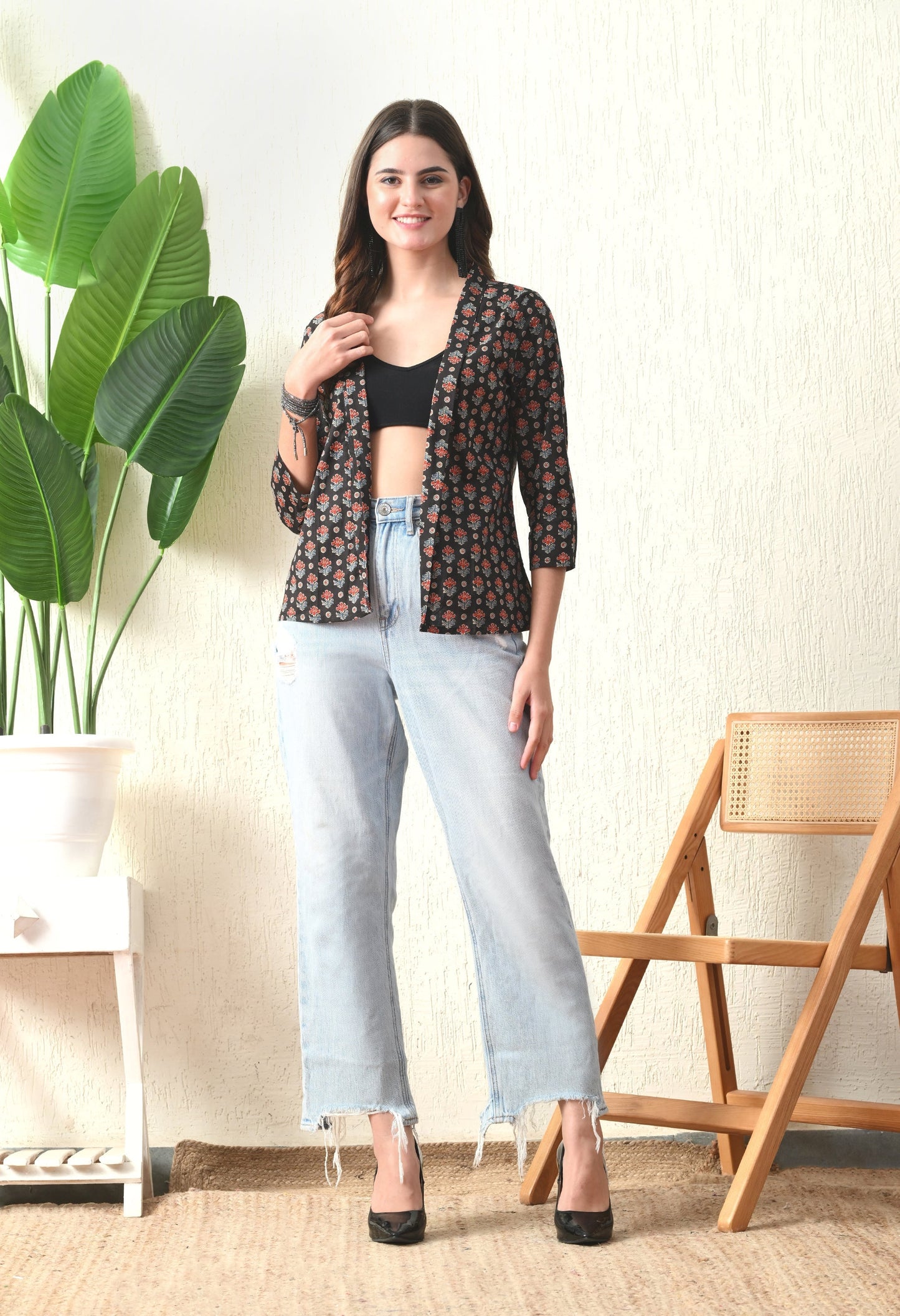 Black Ethnic Open Shrug