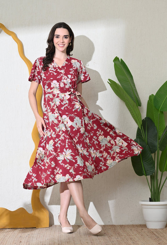 Cranberry Wrap Dress