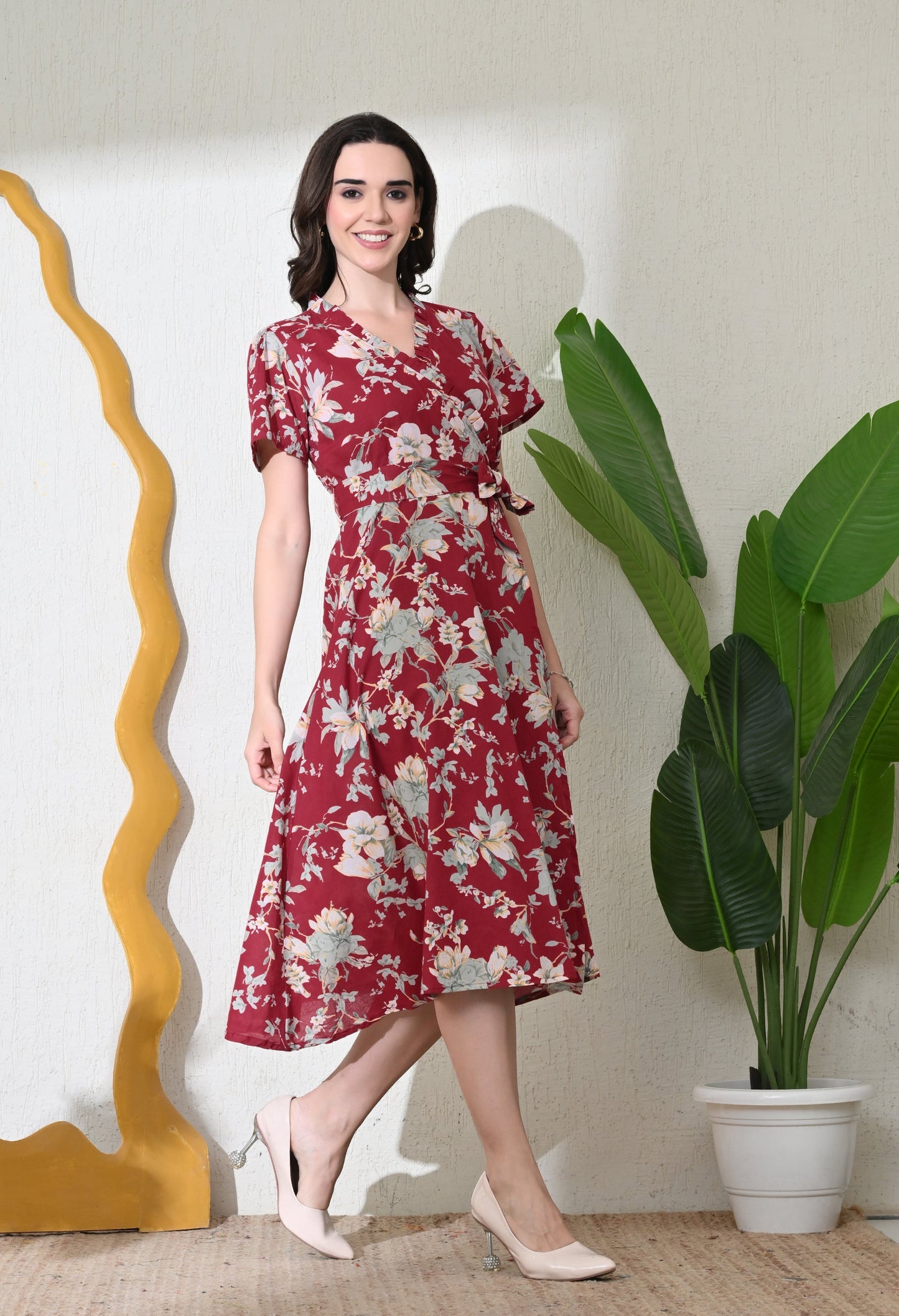 Cranberry Wrap Dress