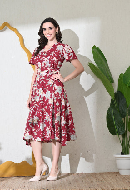 Cranberry Wrap Dress