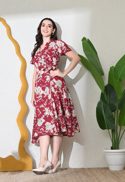 Cranberry Wrap Dress