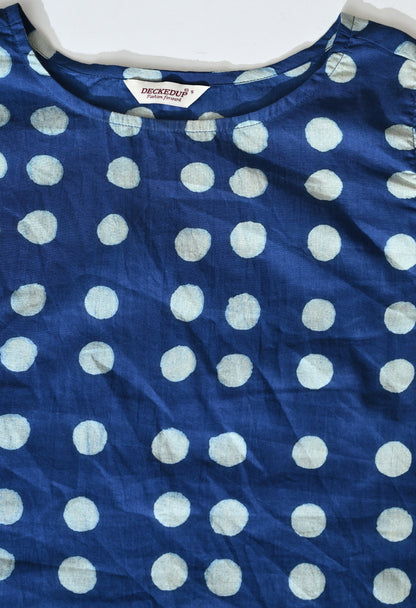 Indigo Polka Top