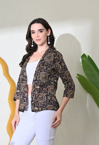 Mocha Warli Shrug