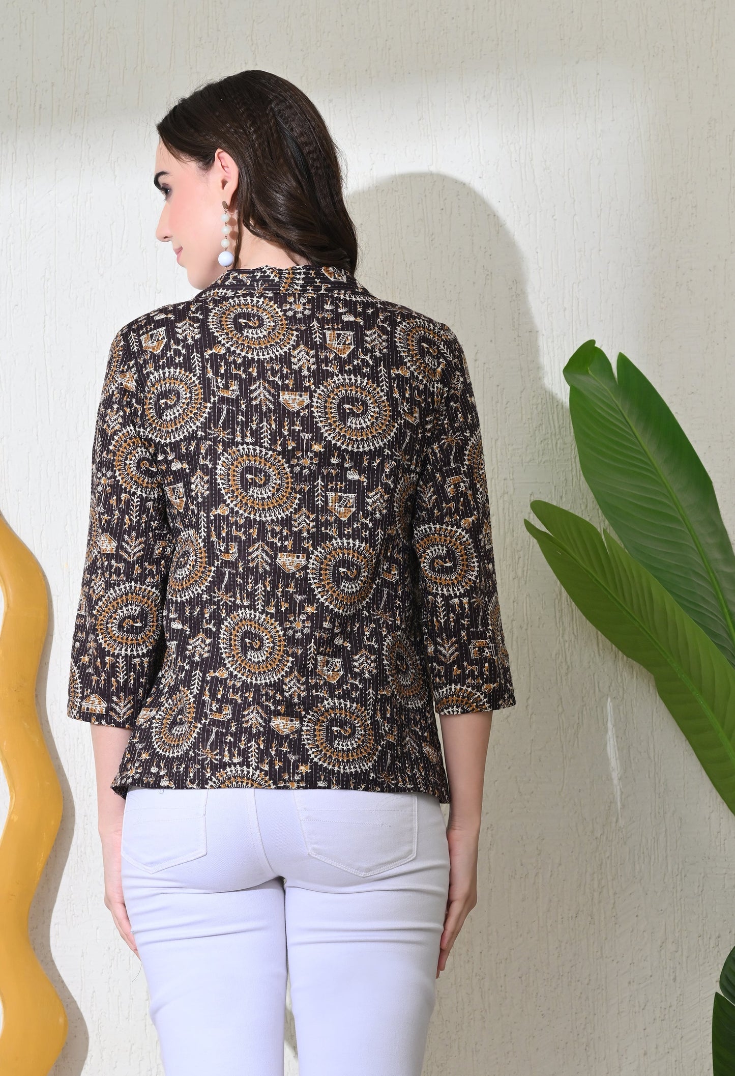 Mocha Warli Shrug