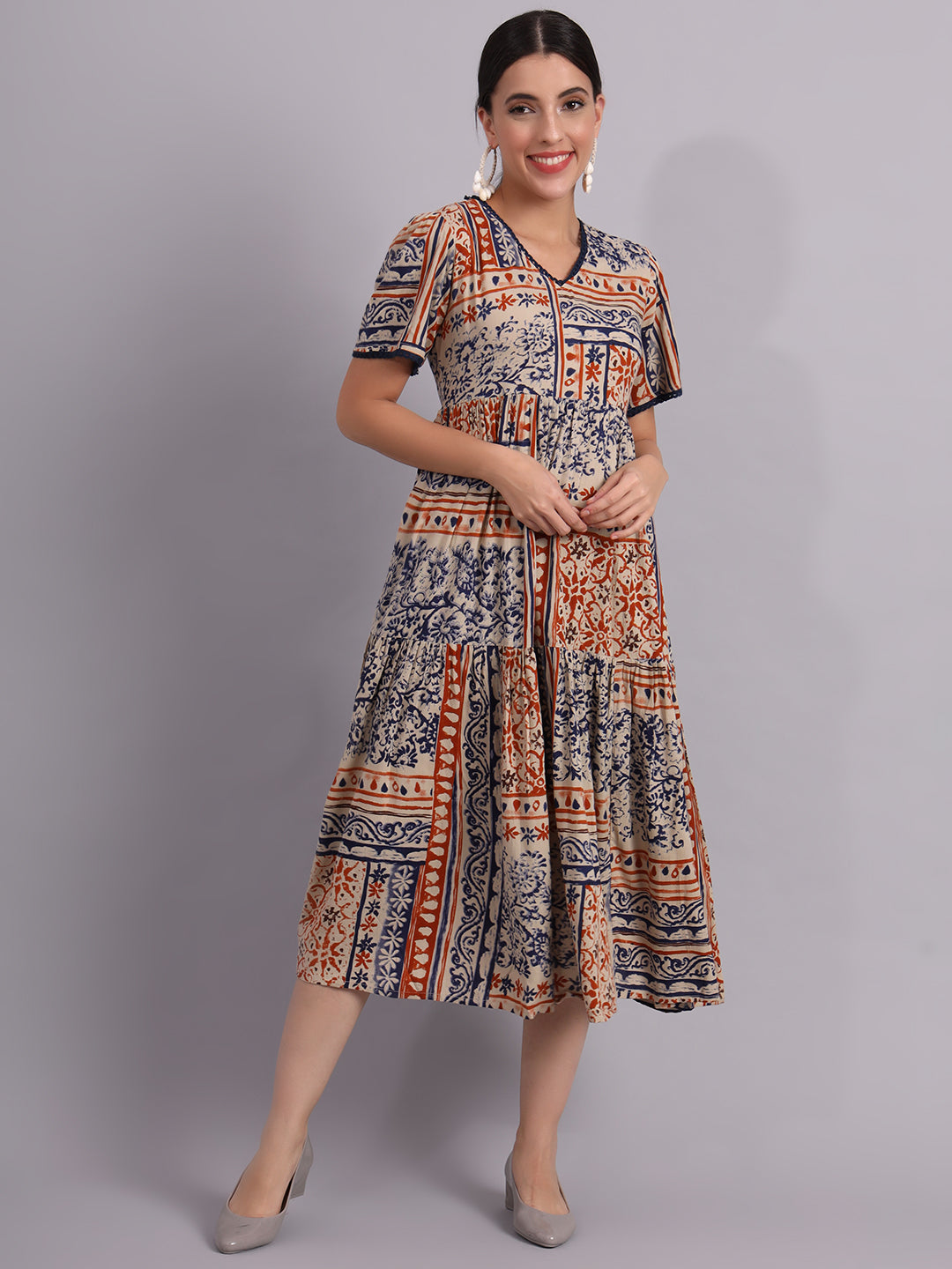 Printed stylish Tiered Dress