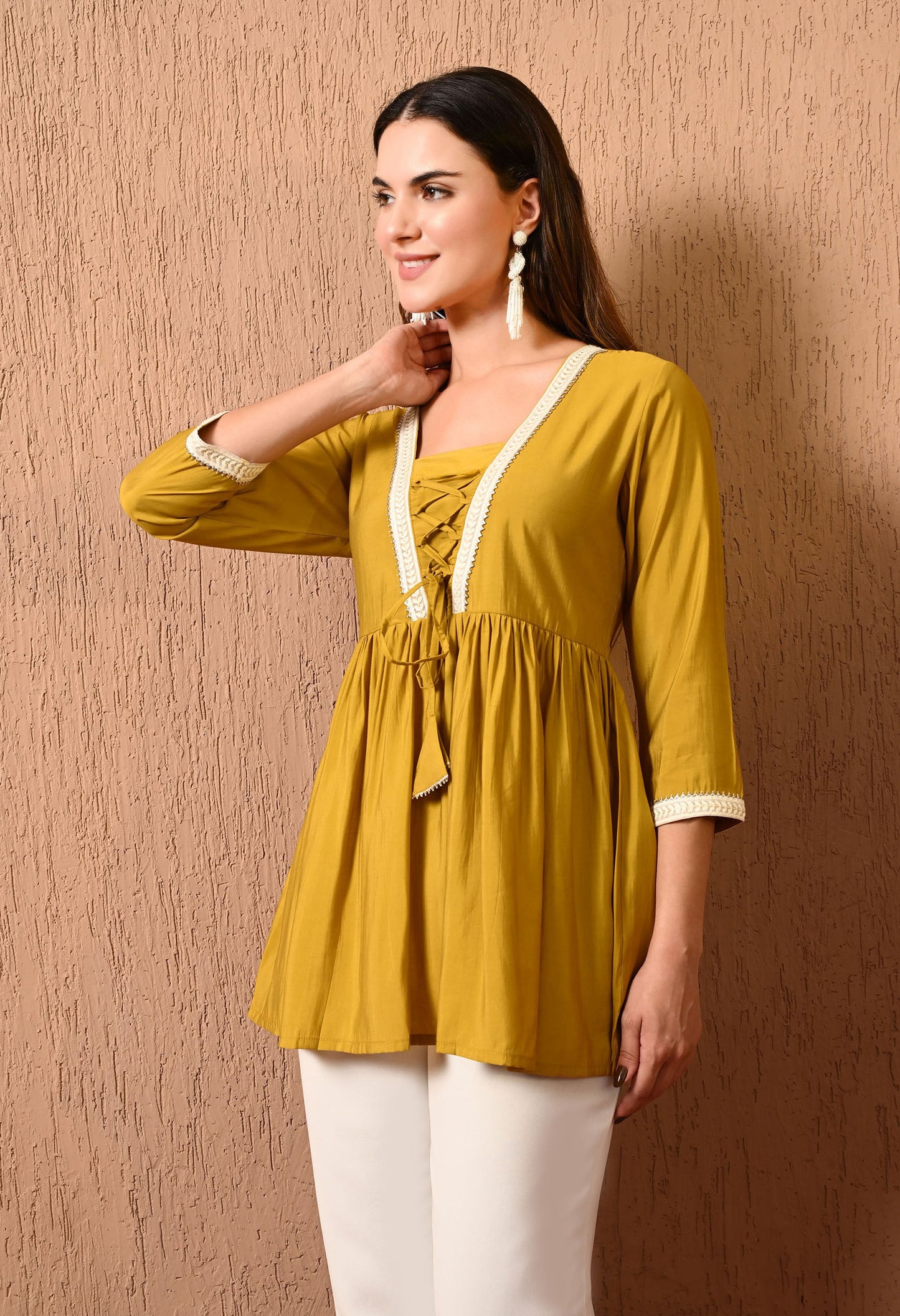 Mustard Embroidered Tunic