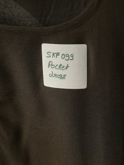 Grey Rayon Embroidered Flared Dress