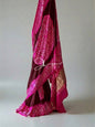 Regal Maroon & Rani Pink Pure Gajji Silk Rai Bandhej Saree with Rasmandal Border