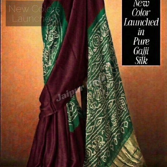 The Festive Showstopper: Raasmandal Gajji Silk Saree in Maroon and Green