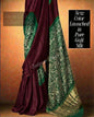 Maroon and Emerald Green Pure Gajji Silk Bandhani Saree with Lagdi Patta