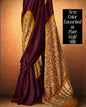 Artisanal Elegance: Pure Gajji Silk Saree in Maroon & Mustard – Traditional Bandhej & Lagri Patta