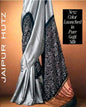 Pure Gajji Silk Bandhej Saree in Silver & Midnight Black