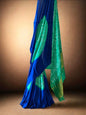 Modern Pure Gajji Silk Raasmandal Saree in Royal Blue and Rama Green