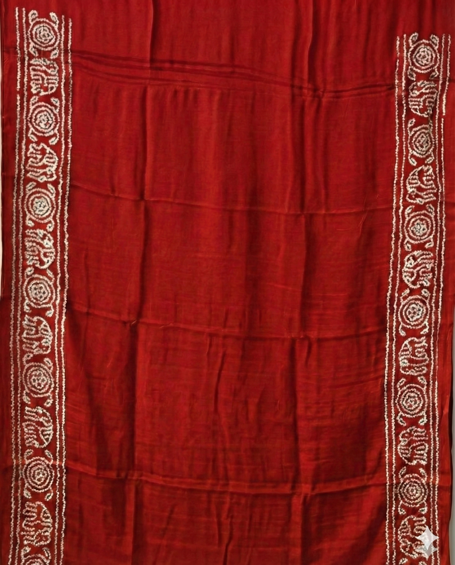 Signature Teal, Purple, and Red Pure Gajji Silk Bandhani Saree